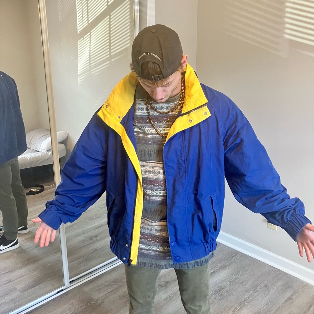 Tommy Hilfiger Vintage Windbreaker Yellow and Blue